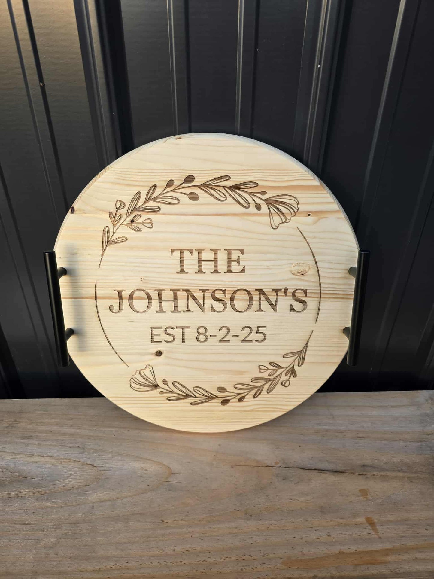 Personalized Serving Tray with Handles