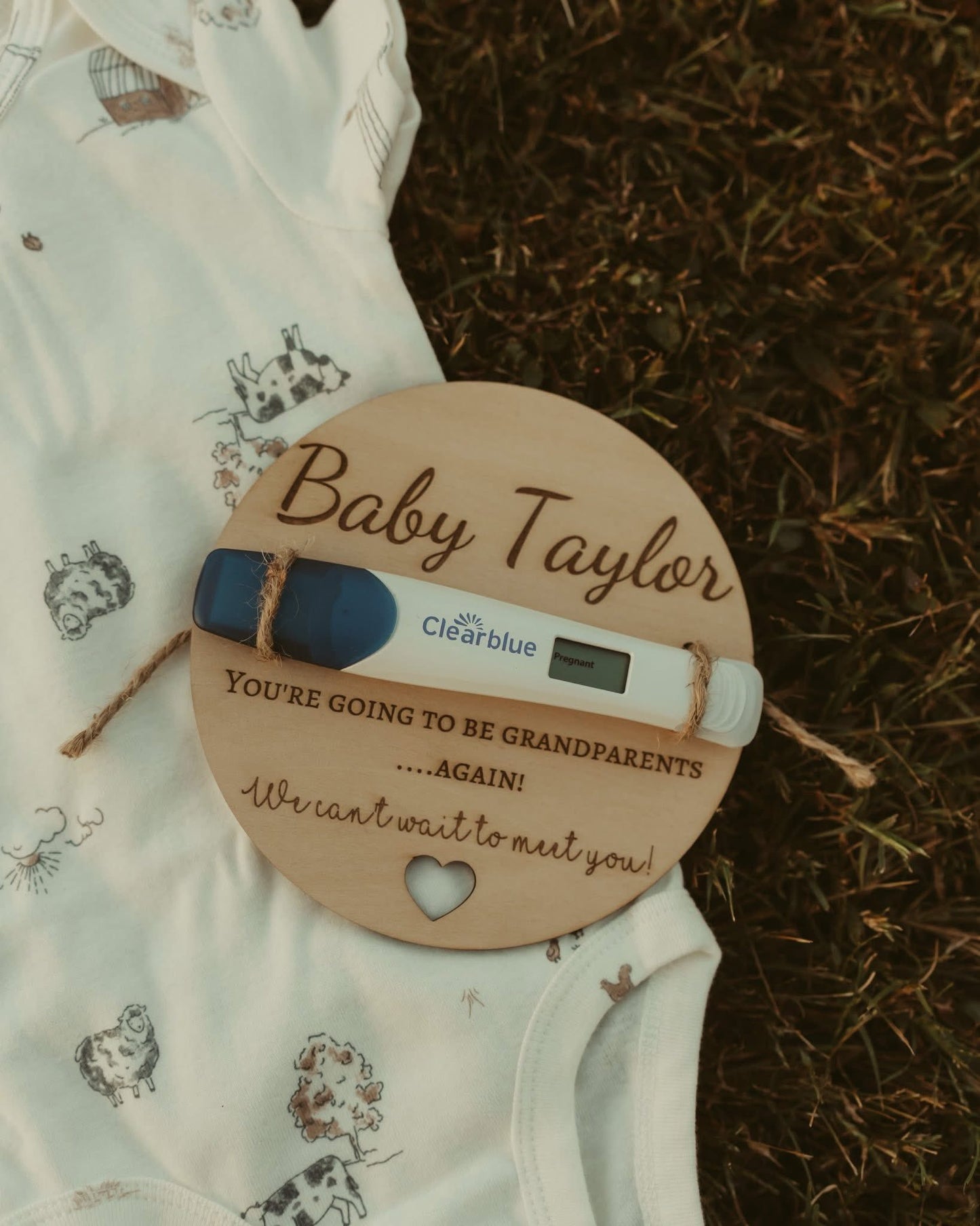 Wooden Baby Announcement Sign