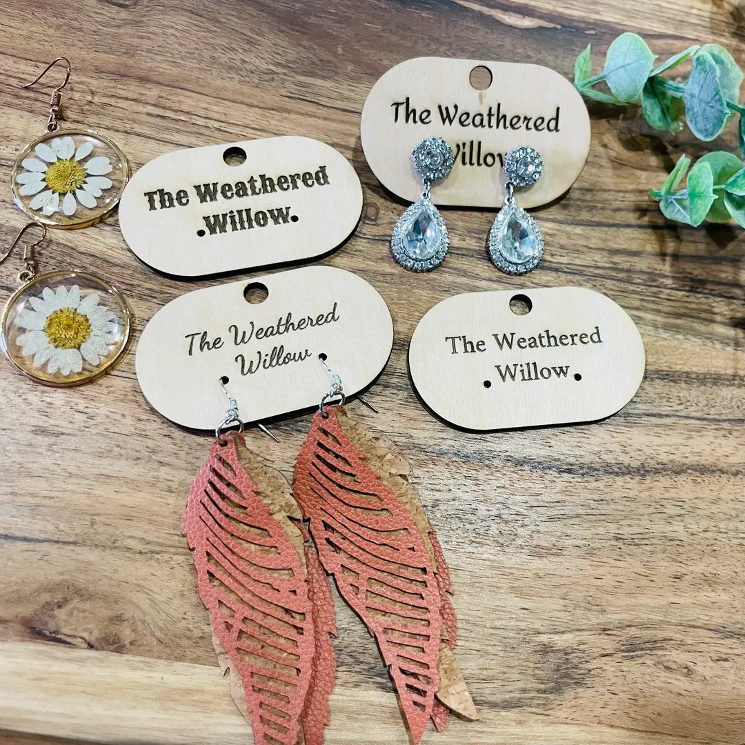 Custom Wooden Earring Cards (Set of 20)