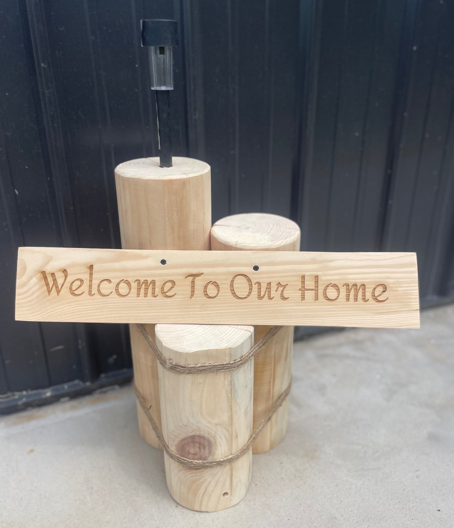 Custom Wooden Dock Post Welcome Signs