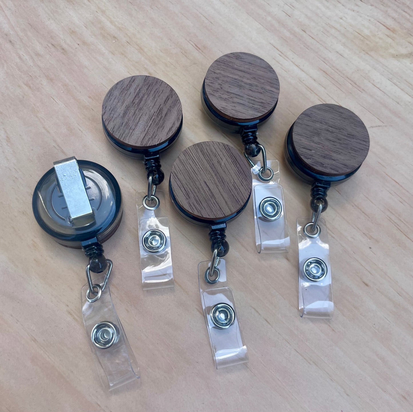 Retractable ID holder to be engraved