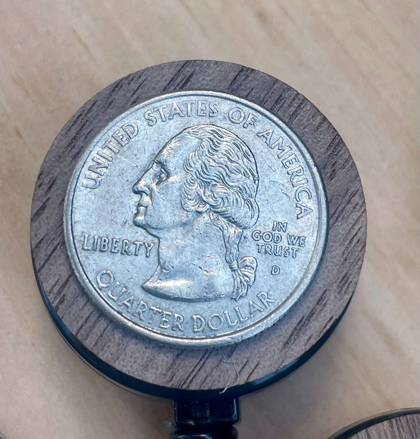 Retractable ID holder to be engraved