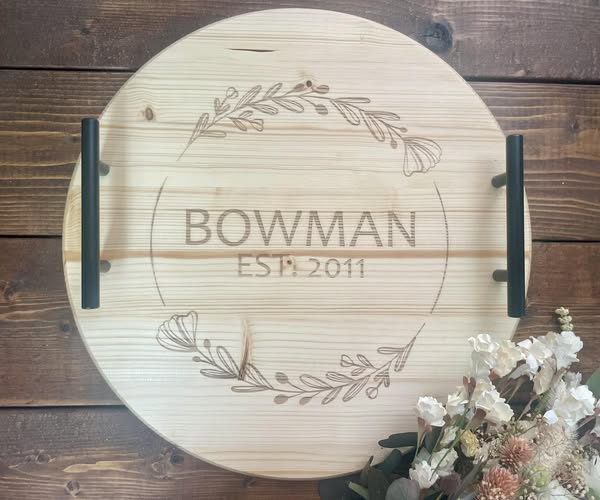 Personalized Serving Tray with Handles