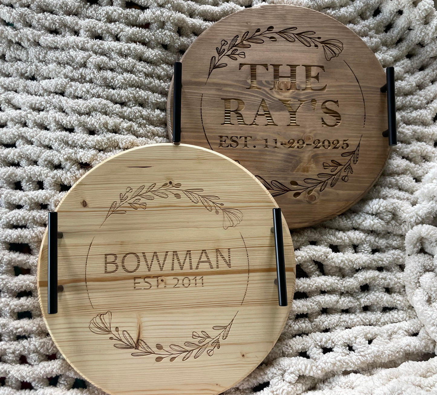 Personalized Serving Tray with Handles