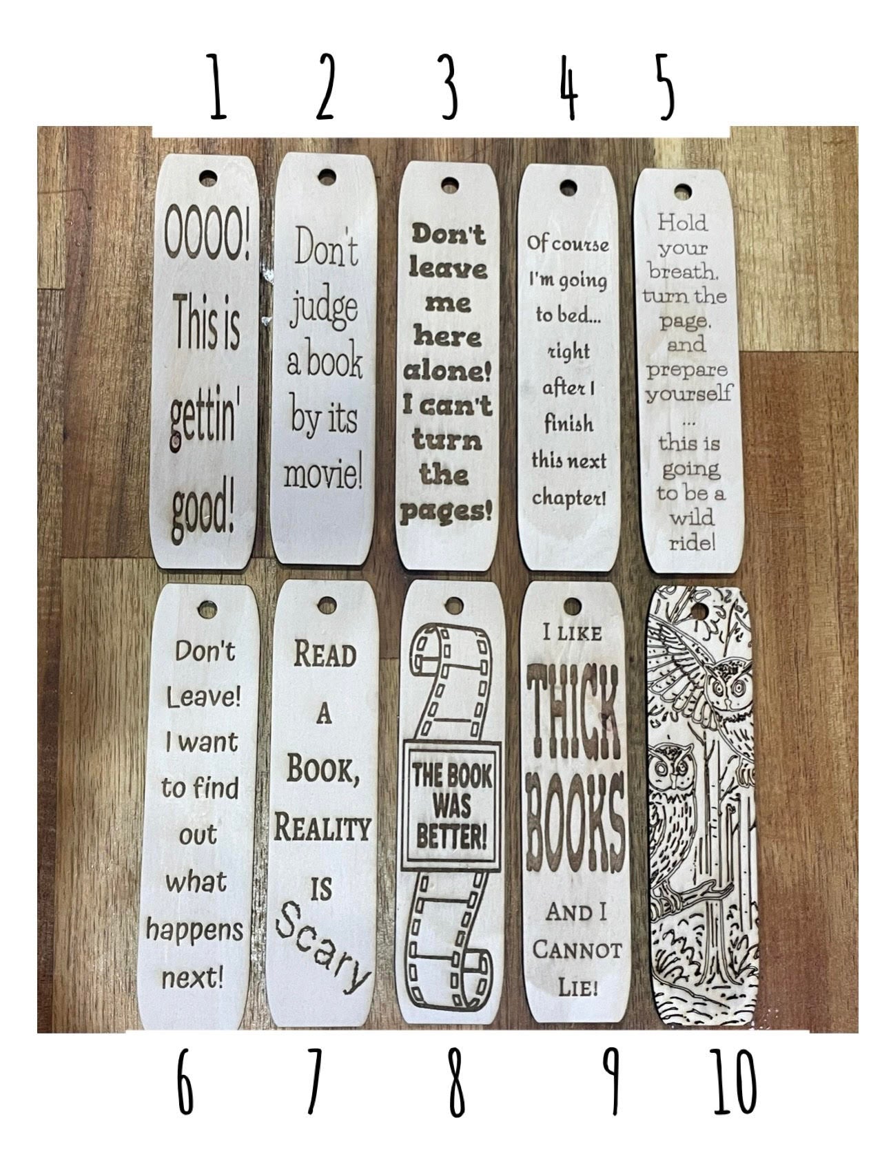 Wooden Bookmarks- Laser Engraved