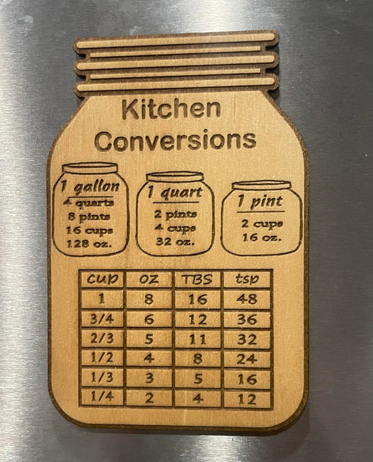 Laser Engraved Kitchen Conversion Magnet