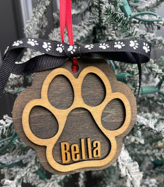 Two Tone Paw Print Customizable