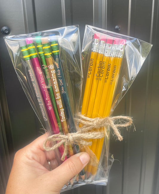 Back 2 School- Engraved Number 2 Pencils (set of 5)