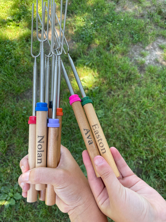Personalized Engraved Campfire Roasting Stick – Extends to 32 Inches