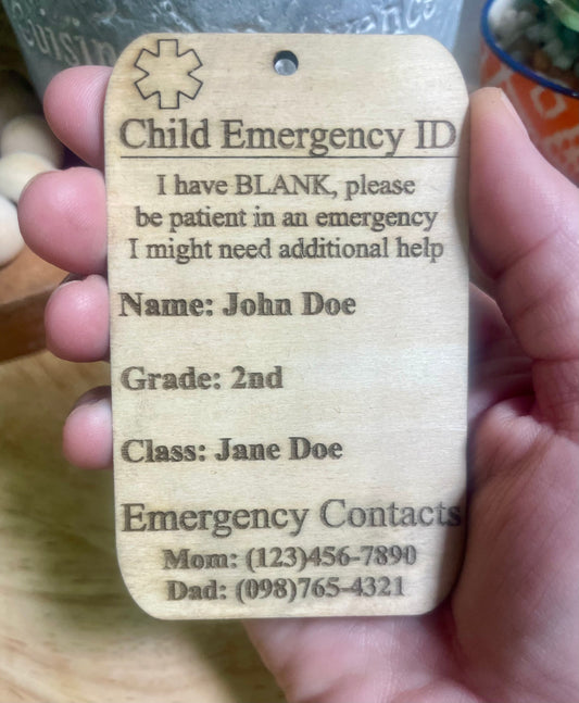Bookbag Emergency Keychain- Customizable