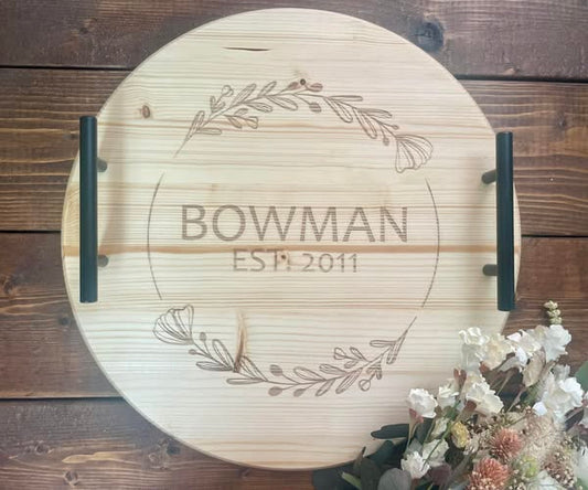 Personalized Serving Tray with Handles