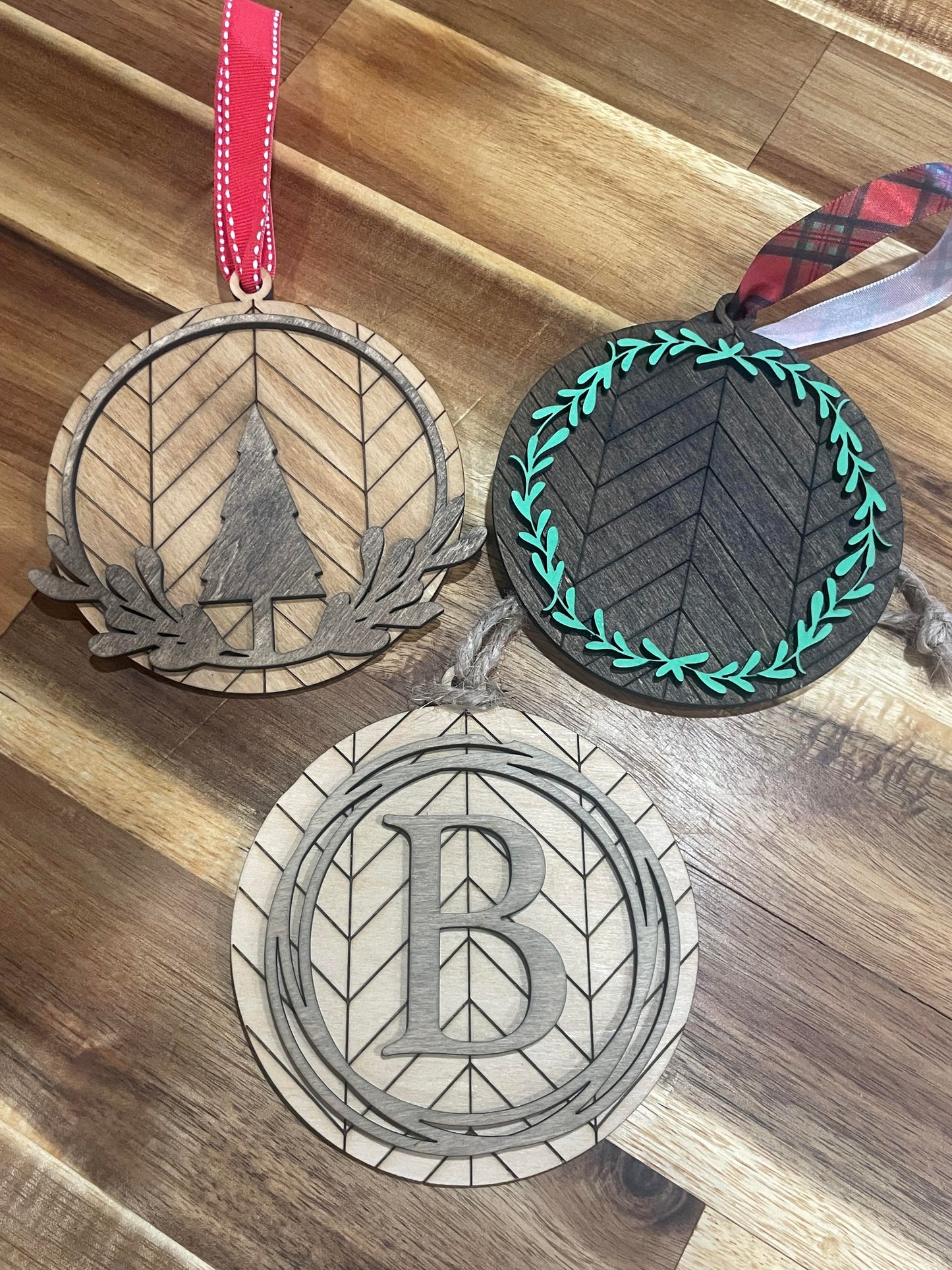 Wooden Initial Ornaments